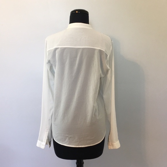 French Connection Sheer White Button Up, XS/S - Picture 2 of 8